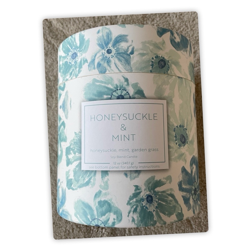 Scented Candle,‎ Honeysuckle & Mint, 12 OZ.